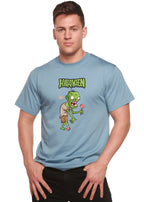 Halloween Green Monster Unisex Bamboo Viscose/Organic Cotton Short Sleeve Graphic T-Shirt Spun Bamboo