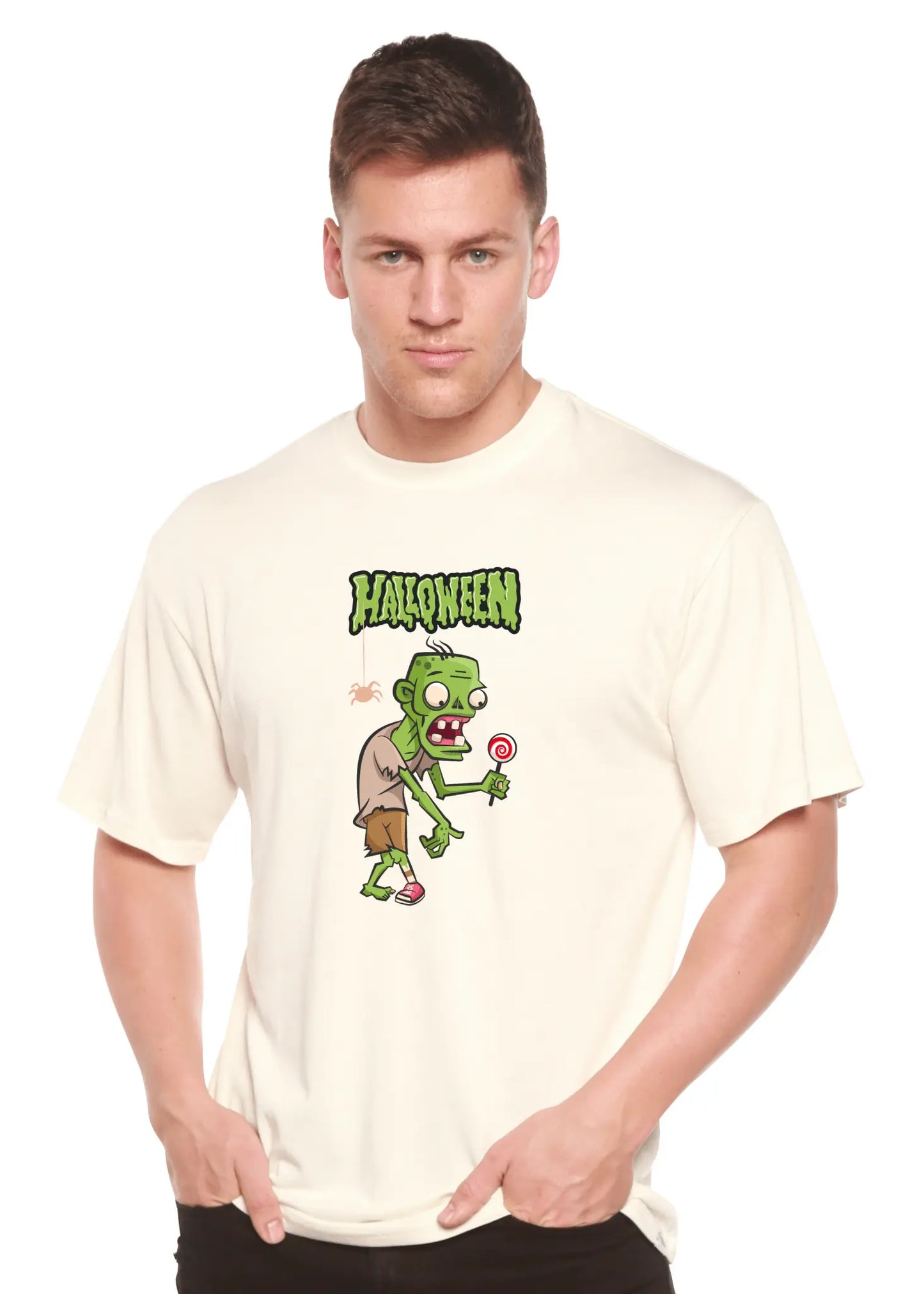 Halloween Green Monster Unisex Bamboo Viscose/Organic Cotton Short Sleeve Graphic T-Shirt - Blade & Thread