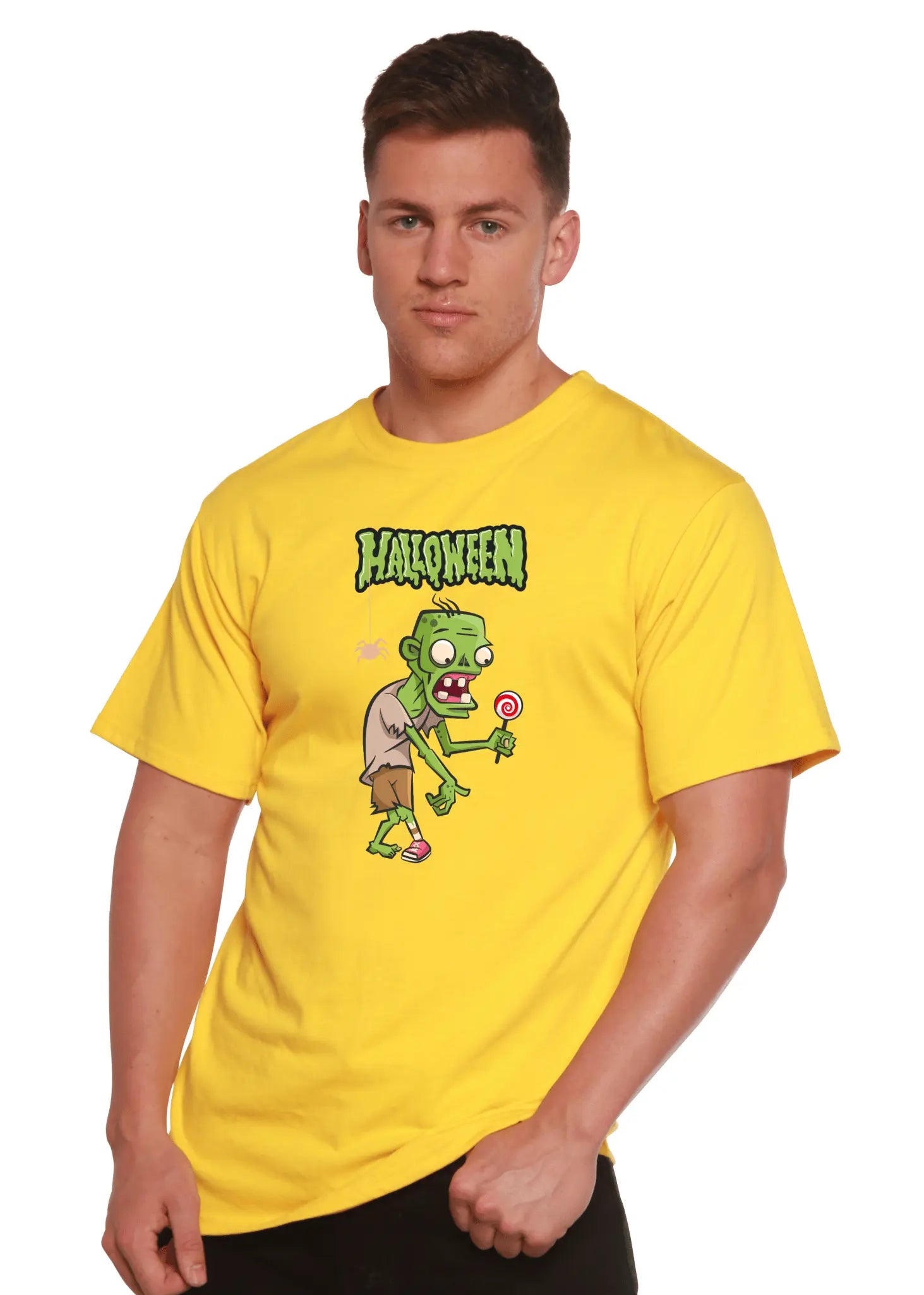 Halloween Green Monster Unisex Bamboo Viscose/Organic Cotton Short Sleeve Graphic T-Shirt - Blade & Thread