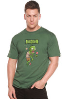 Halloween Green Monster Unisex Bamboo Viscose/Organic Cotton Short Sleeve Graphic T-Shirt Spun Bamboo