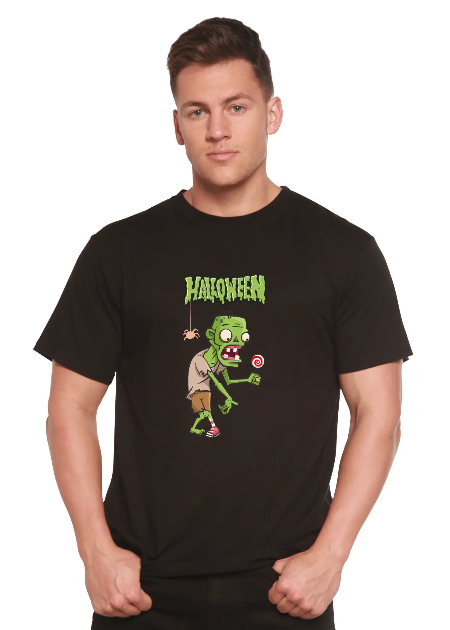 Halloween Green Monster Unisex Bamboo Viscose/Organic Cotton Short Sleeve Graphic T-Shirt - Blade & Thread