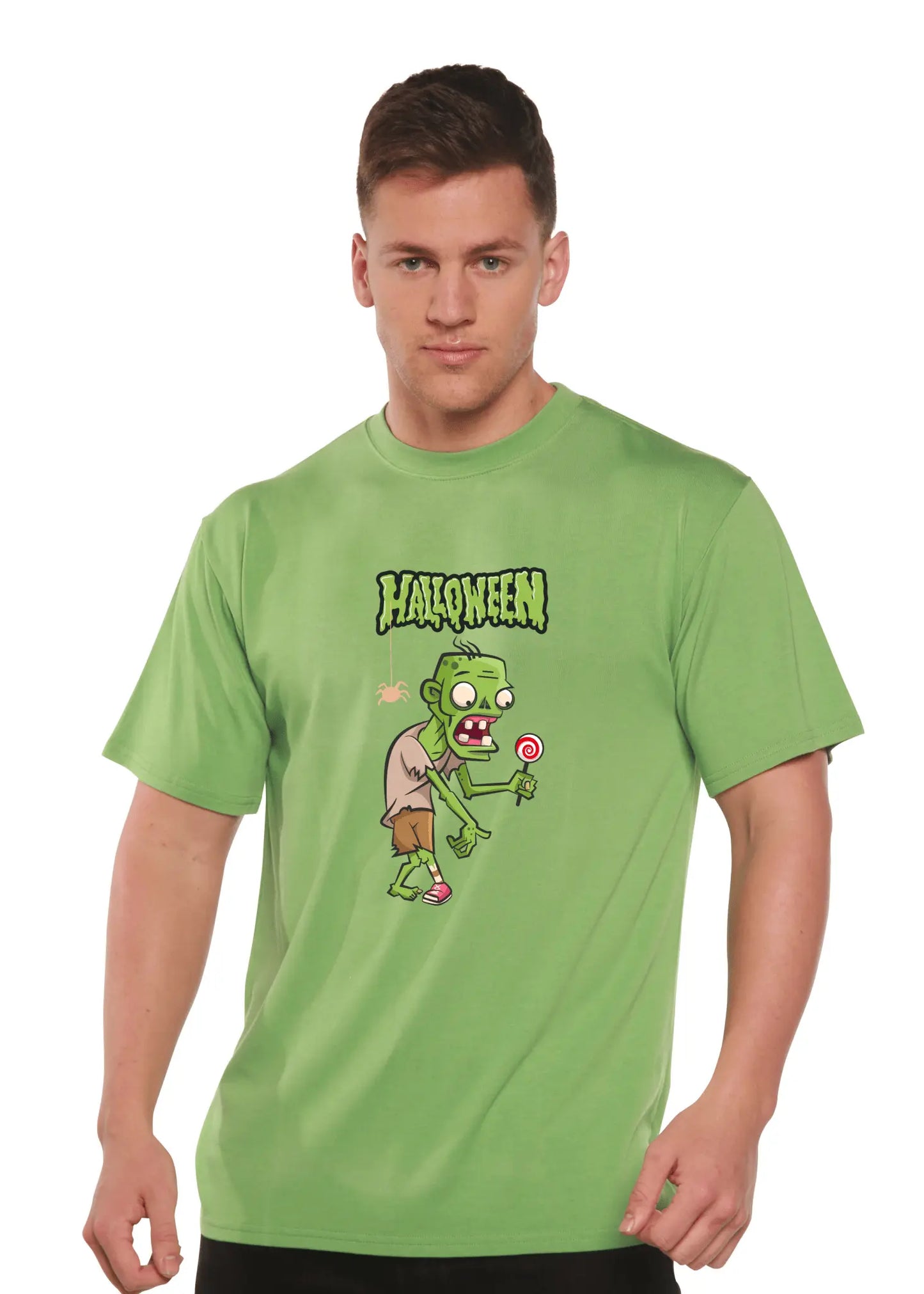 Halloween Green Monster Unisex Bamboo Viscose/Organic Cotton Short Sleeve Graphic T-Shirt - Blade & Thread