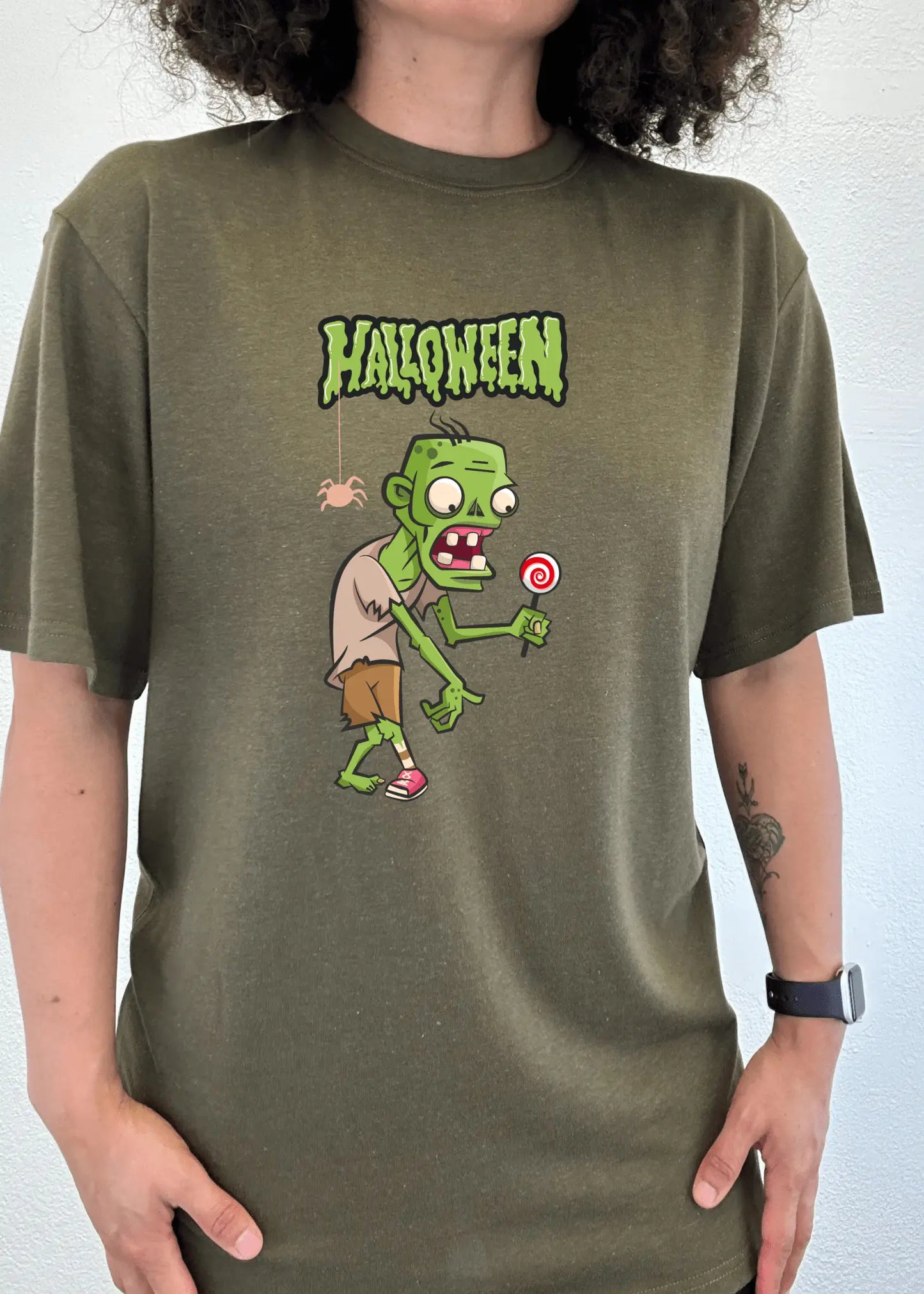 Halloween Green Monster Unisex Bamboo Viscose/Organic Cotton Short Sleeve Graphic T-Shirt - Blade & Thread