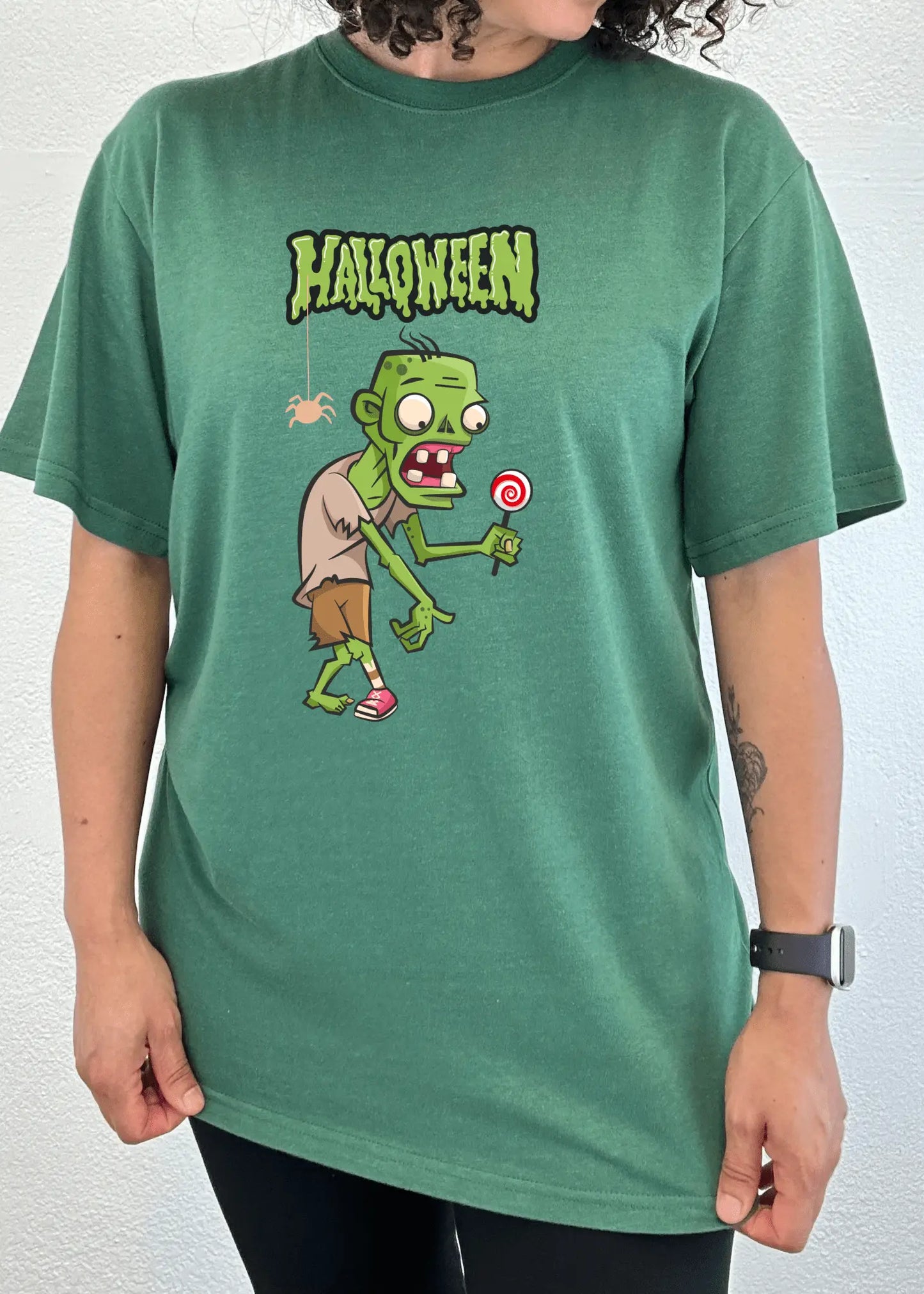 Halloween Green Monster Unisex Bamboo Viscose/Organic Cotton Short Sleeve Graphic T-Shirt - Blade & Thread