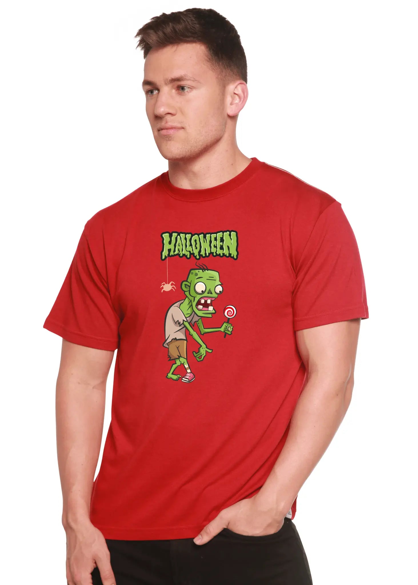 Halloween Green Monster Unisex Bamboo Viscose/Organic Cotton Short Sleeve Graphic T-Shirt - Blade & Thread