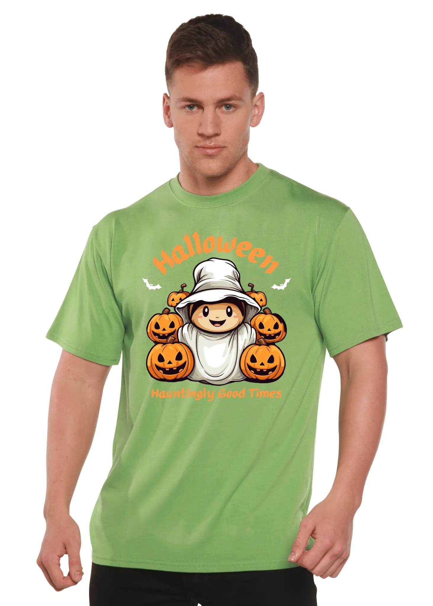 Halloween Hauntingly Good Times Day Men's Bamboo Viscose/Organic Cotton Short Sleeve Graphic T-Shirt - Blade & Thread