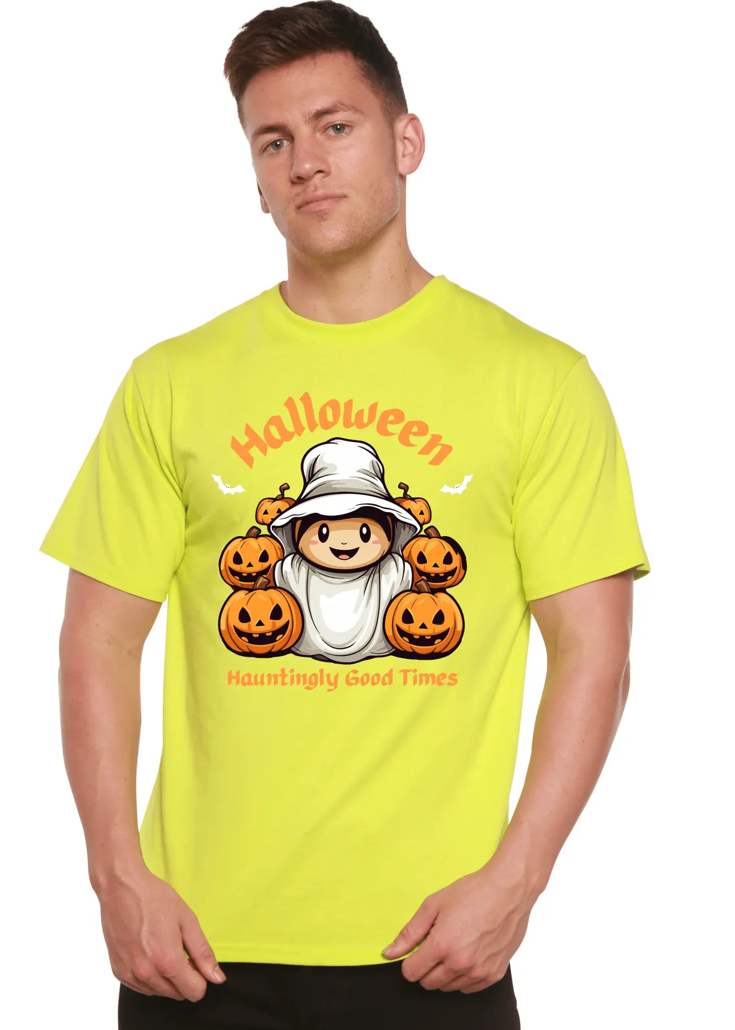 Halloween Hauntingly Good Times Day Men's Bamboo Viscose/Organic Cotton Short Sleeve Graphic T-Shirt - Blade & Thread