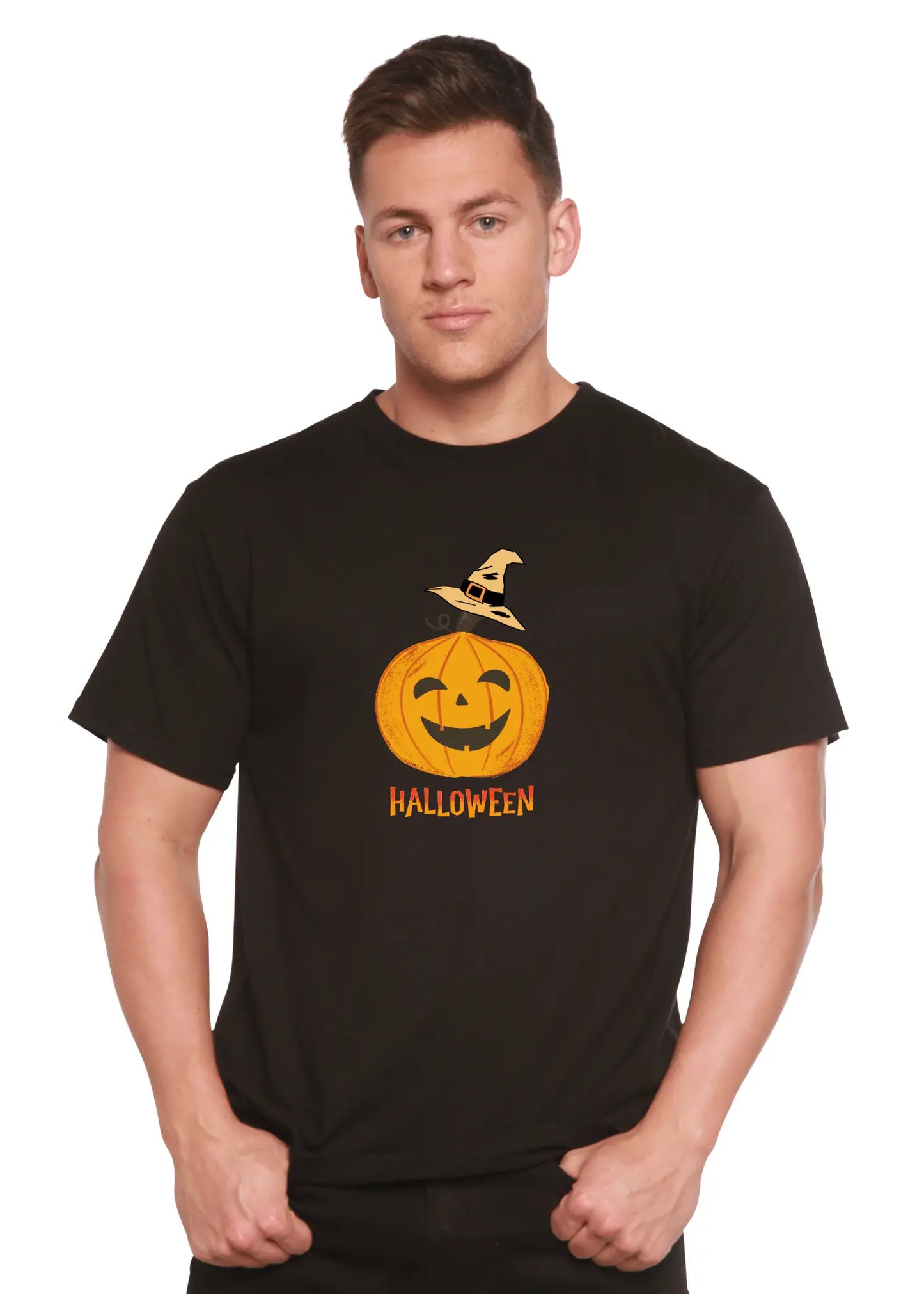 Halloween Pumpkin Unisex Bamboo Viscose/Organic Cotton Short Sleeve Graphic T-Shirt - Blade & Thread