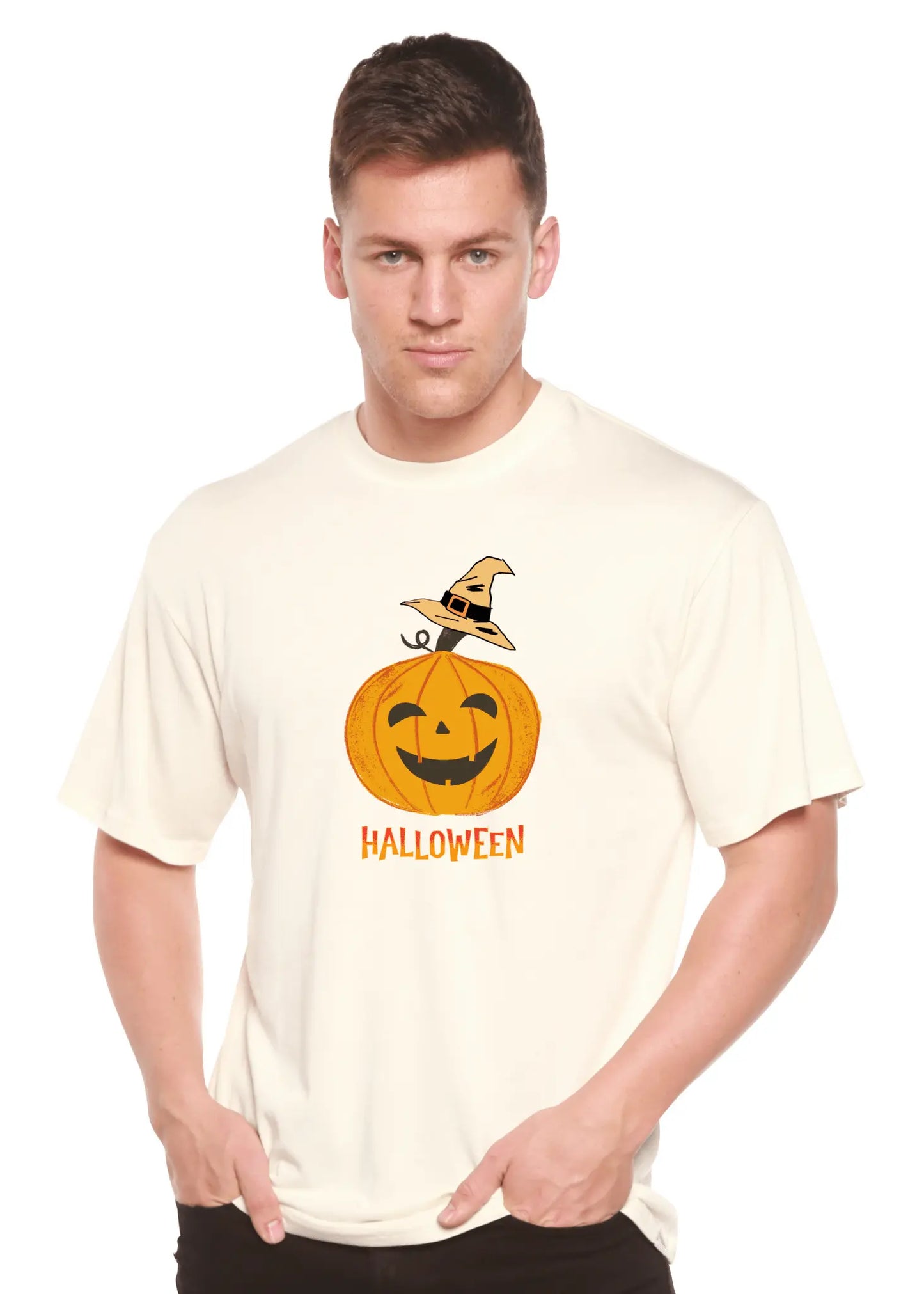 Halloween Pumpkin Unisex Bamboo Viscose/Organic Cotton Short Sleeve Graphic T-Shirt - Blade & Thread