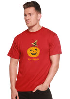 Halloween Pumpkin Unisex Bamboo Viscose/Organic Cotton Short Sleeve Graphic T-Shirt Spun Bamboo