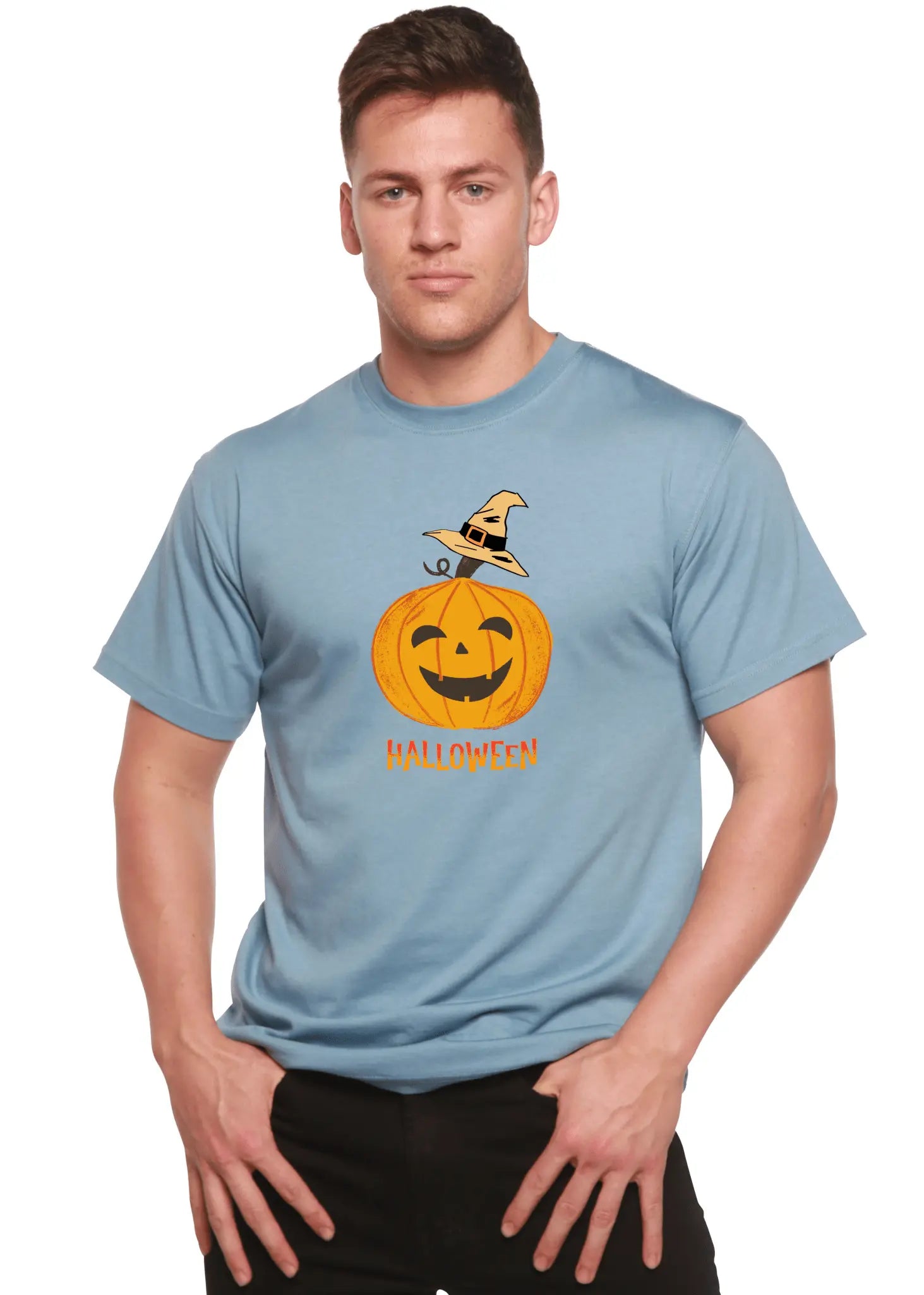Halloween Pumpkin Unisex Bamboo Viscose/Organic Cotton Short Sleeve Graphic T-Shirt - Blade & Thread