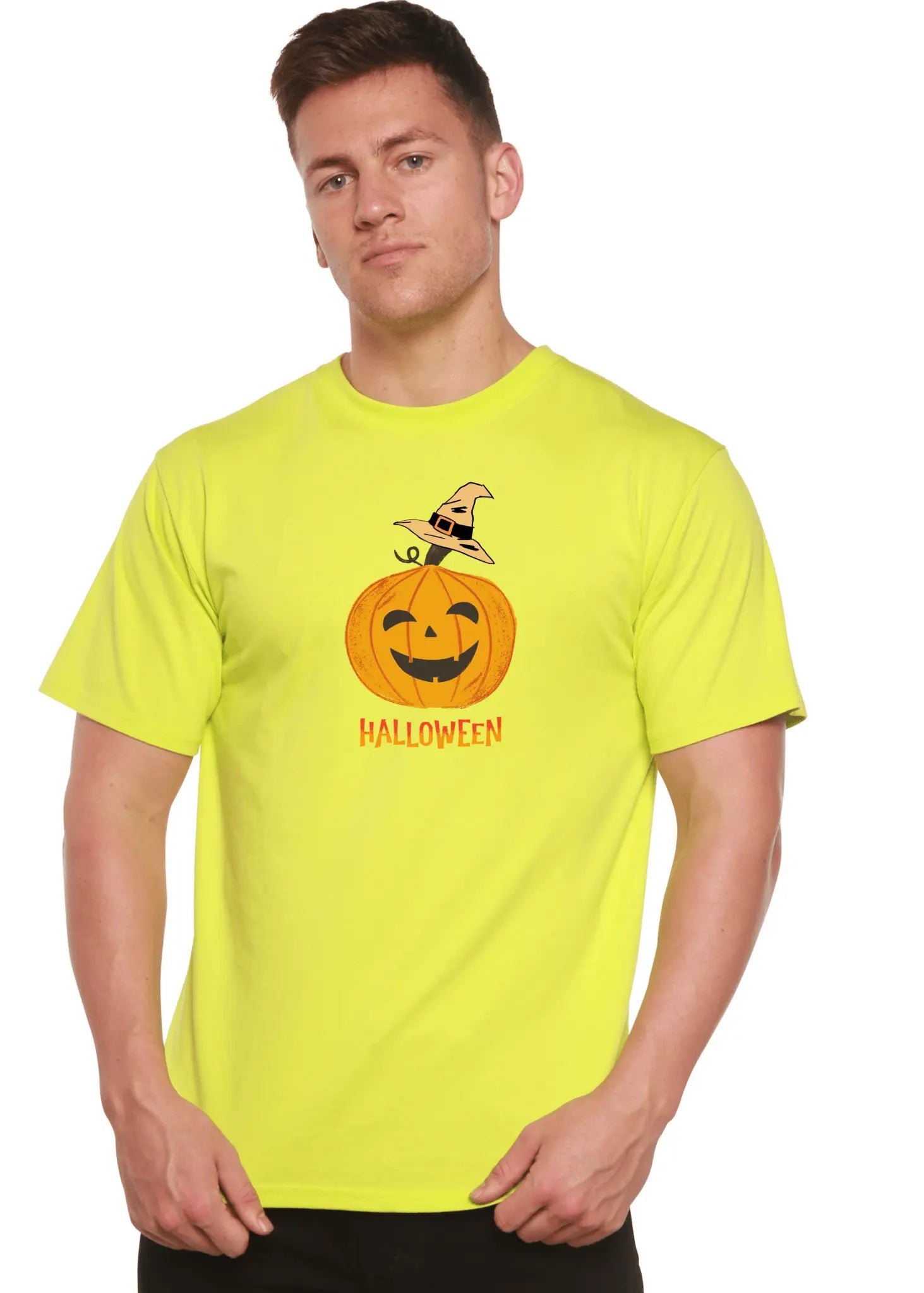 Halloween Pumpkin Unisex Bamboo Viscose/Organic Cotton Short Sleeve Graphic T-Shirt - Blade & Thread