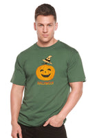 Halloween Pumpkin Unisex Bamboo Viscose/Organic Cotton Short Sleeve Graphic T-Shirt Spun Bamboo