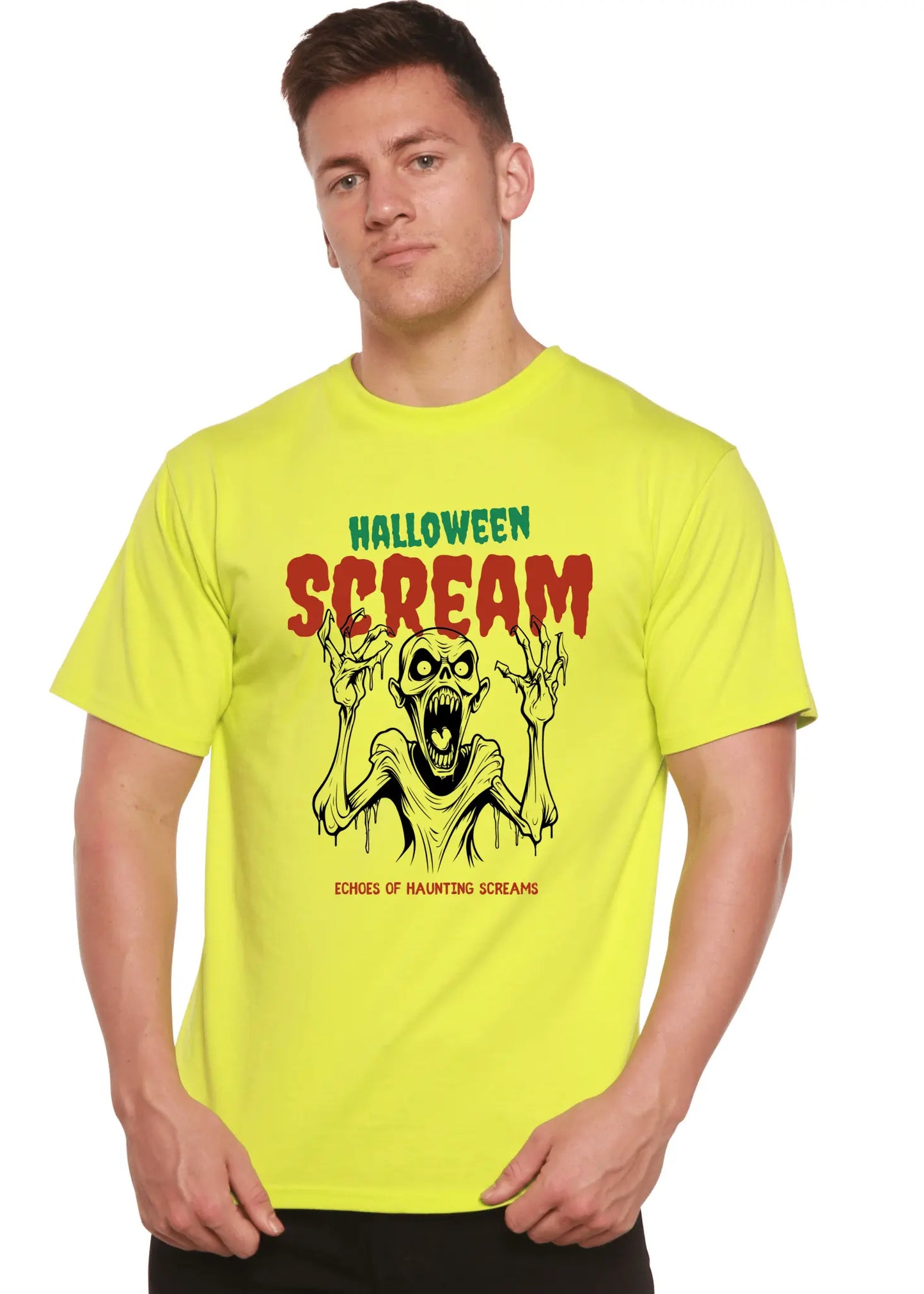 Halloween Scream Men's Bamboo Viscose/Organic Cotton Short Sleeve Graphic T-Shirt - Blade & Thread