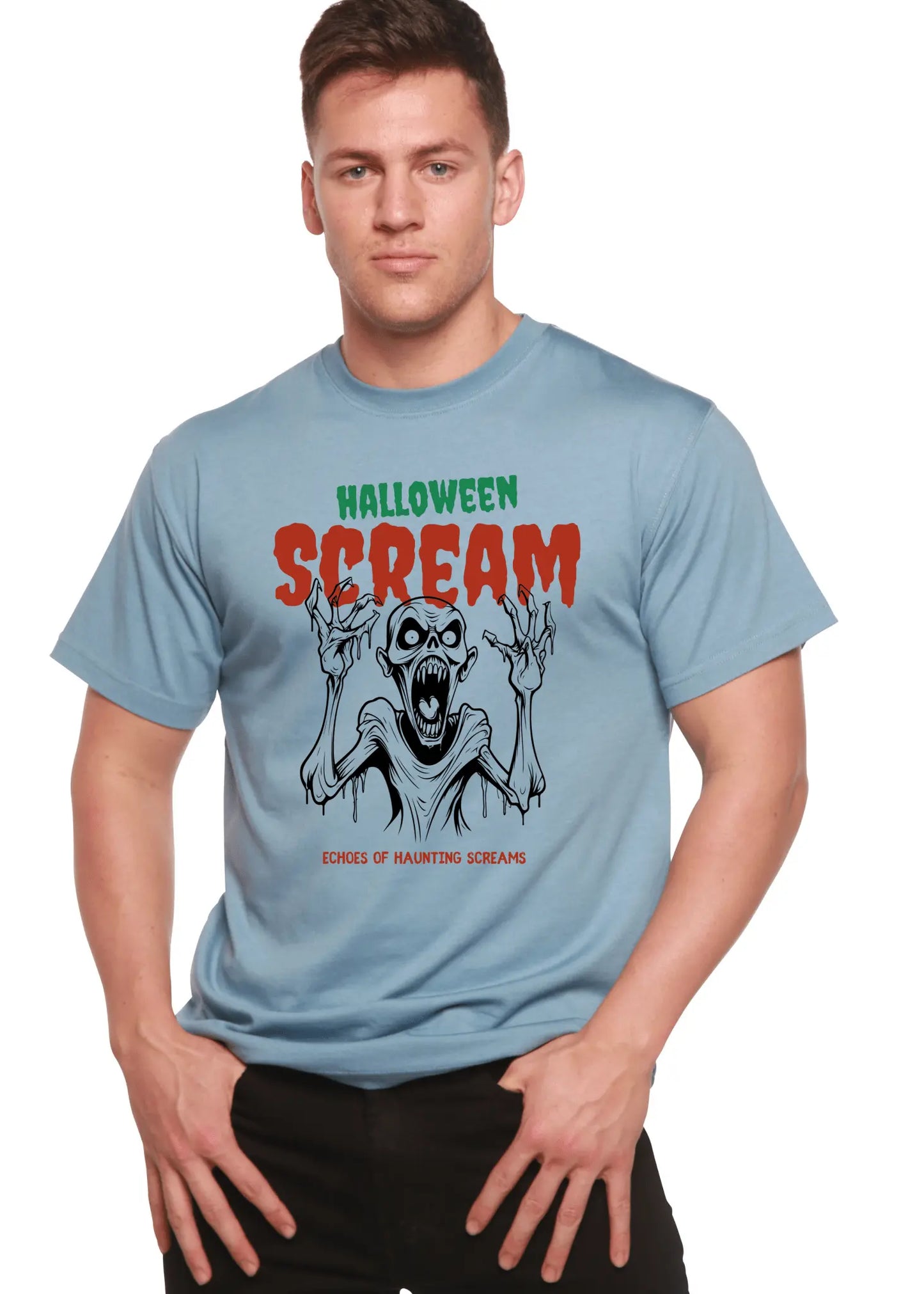 Halloween Scream Men's Bamboo Viscose/Organic Cotton Short Sleeve Graphic T-Shirt - Blade & Thread