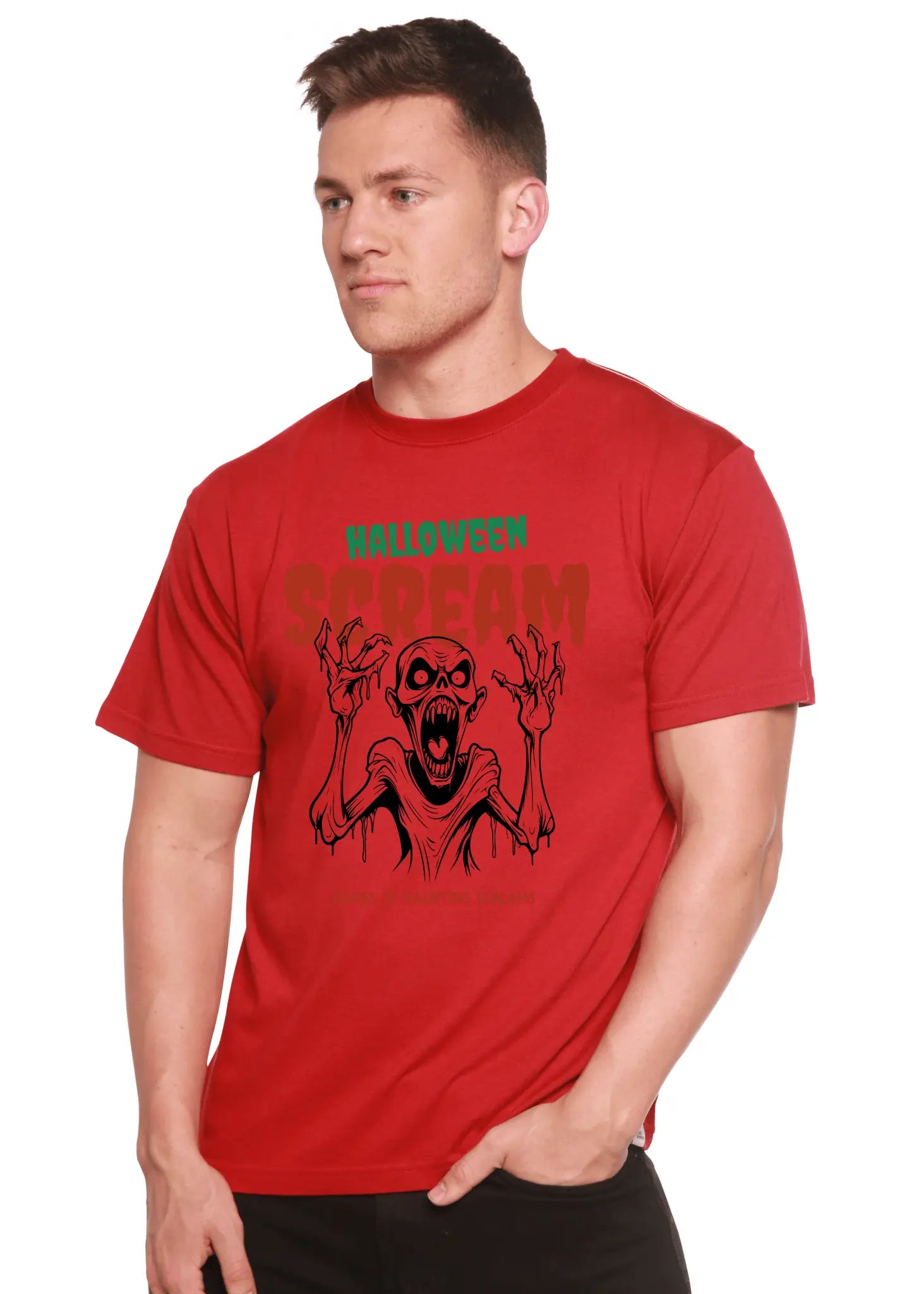 Halloween Scream Men's Bamboo Viscose/Organic Cotton Short Sleeve Graphic T-Shirt - Blade & Thread