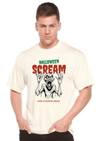 Halloween Scream Men's Bamboo Viscose/Organic Cotton Short Sleeve Graphic T-Shirt Spun Bamboo