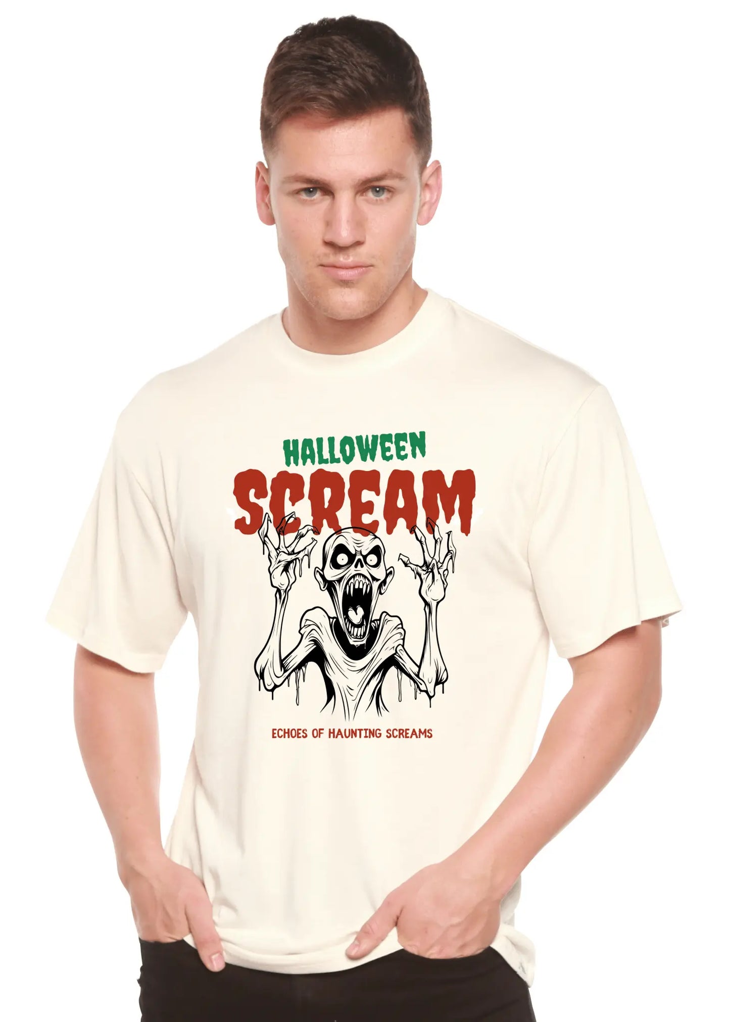 Halloween Scream Men's Bamboo Viscose/Organic Cotton Short Sleeve Graphic T-Shirt - Blade & Thread