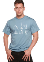 Halloween Skeleton Namaste Men's Bamboo Viscose/Organic Cotton Short Sleeve Graphic T-Shirt Spun Bamboo