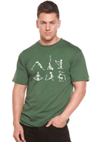 Halloween Skeleton Namaste Men's Bamboo Viscose/Organic Cotton Short Sleeve Graphic T-Shirt Spun Bamboo