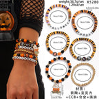 Halloween skull pumpkin bracelet set nowadaysfashion