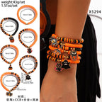 Halloween skull pumpkin bracelet set nowadaysfashion