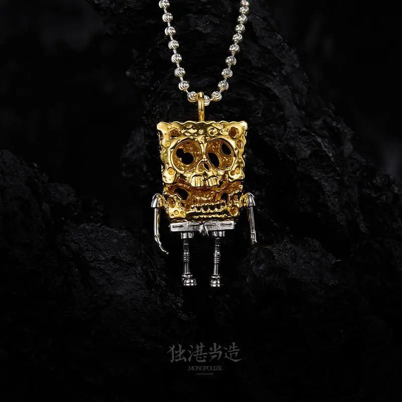 Halloween SpongeBob SquarePants skull pendant - Blade & Thread
