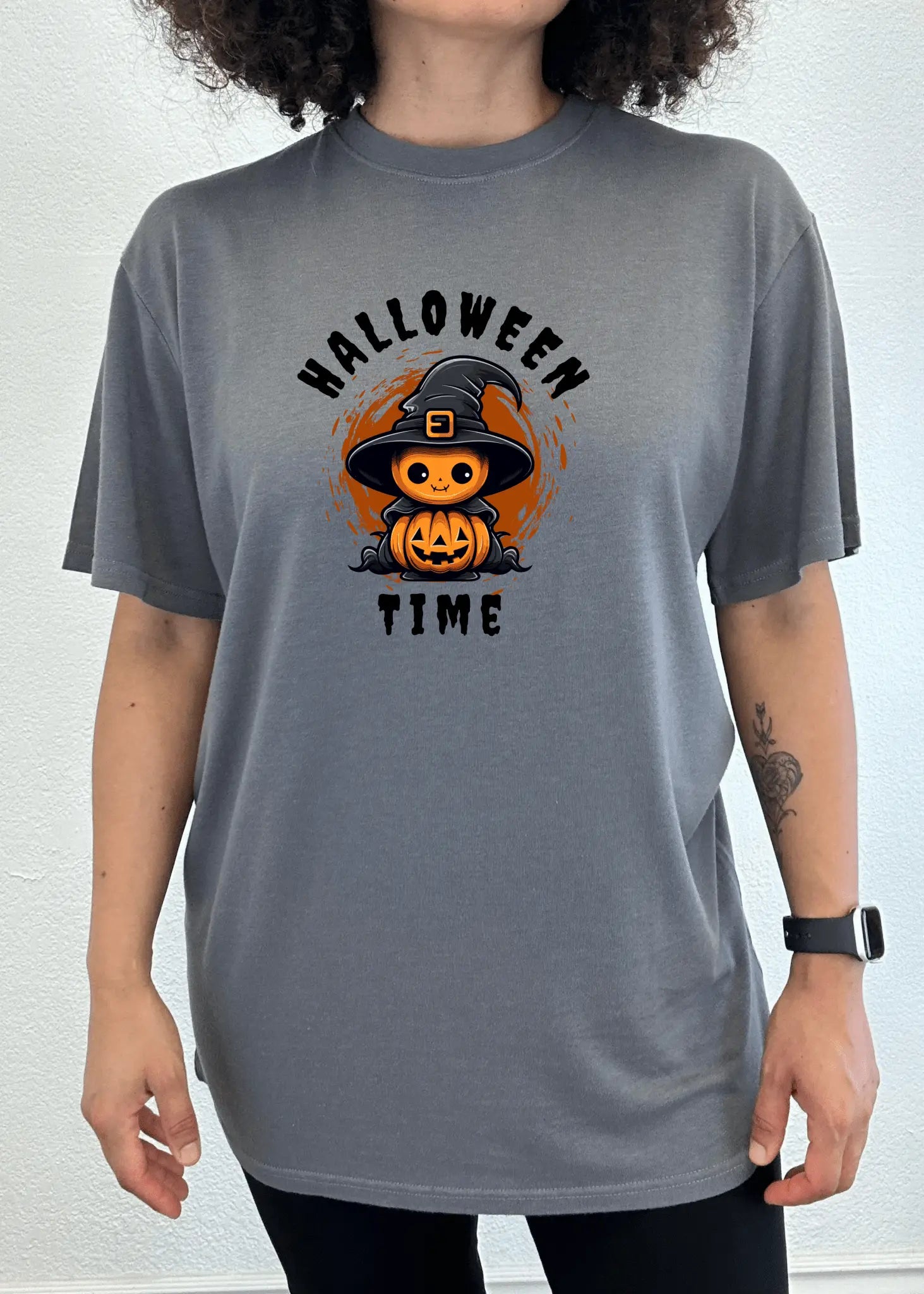 Halloween Time Unisex Bamboo Viscose/Organic Cotton Short Sleeve Graphic T-Shirt Spun Bamboo