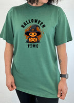 Halloween Time Unisex Bamboo Viscose/Organic Cotton Short Sleeve Graphic T-Shirt Spun Bamboo