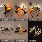 Halloween witch hat pumpkin lantern skull claws headband nowadaysfashion