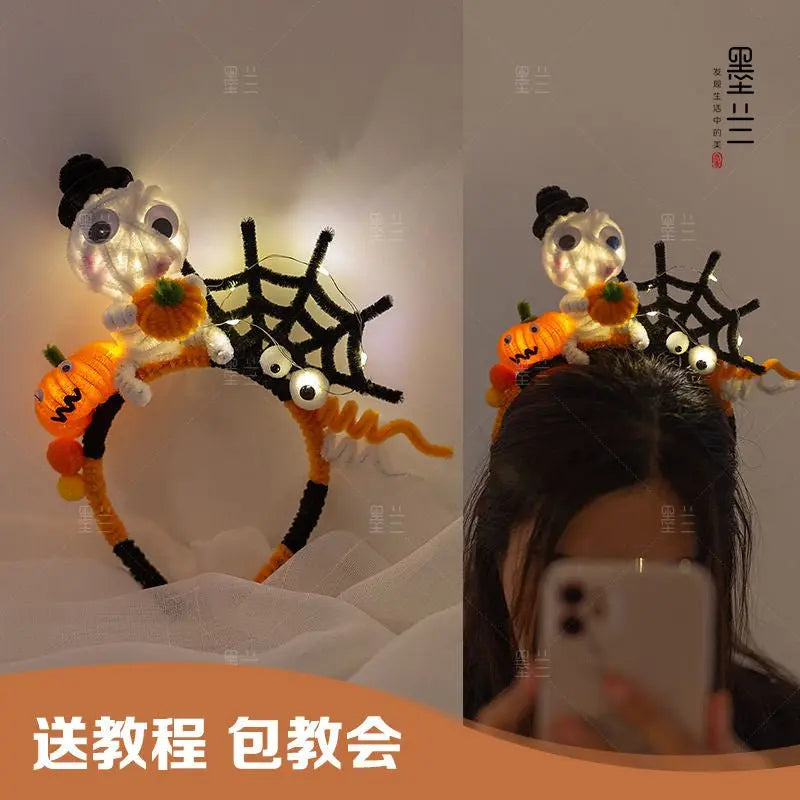 Halloween witch hat pumpkin lantern skull claws headband nowadaysfashion