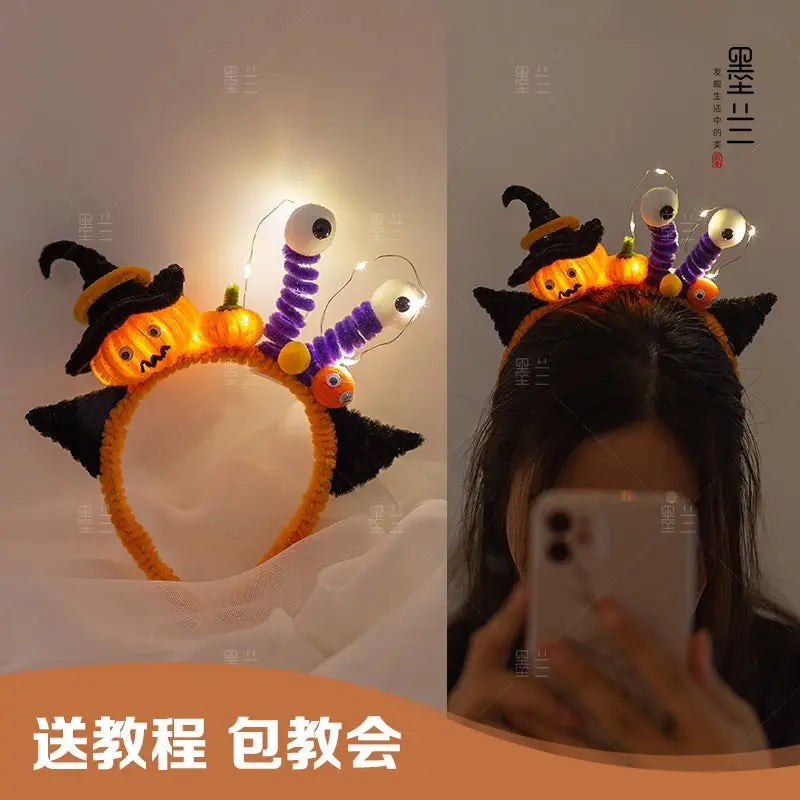 Halloween witch hat pumpkin lantern skull claws headband nowadaysfashion
