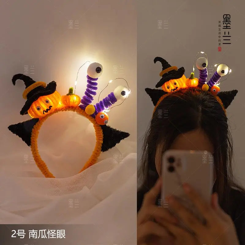 Halloween witch hat pumpkin lantern skull claws headband nowadaysfashion