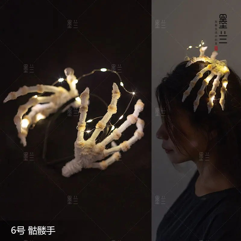 Halloween witch hat pumpkin lantern skull claws headband - Blade & Thread