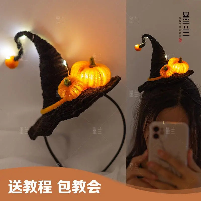Halloween witch hat pumpkin lantern skull claws headband nowadaysfashion