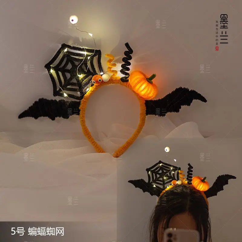 Halloween witch hat pumpkin lantern skull claws headband nowadaysfashion