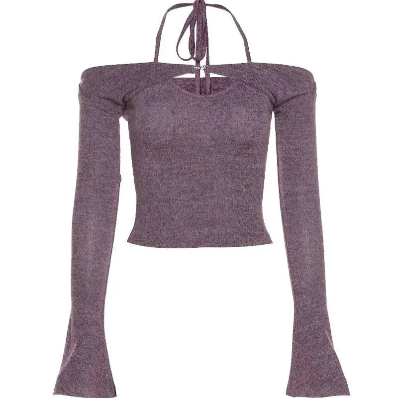 Halter Strapless T-shirt Women Sweet Sexy Off The Shoulder T-shirts Slim Two Piece Tops Woman - Blade & Thread