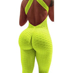 Halter Women Tracksuit Jumpsuit Play Suit Slim Sport Backless Running Sportswear Jumpsuit nowadaysfashion