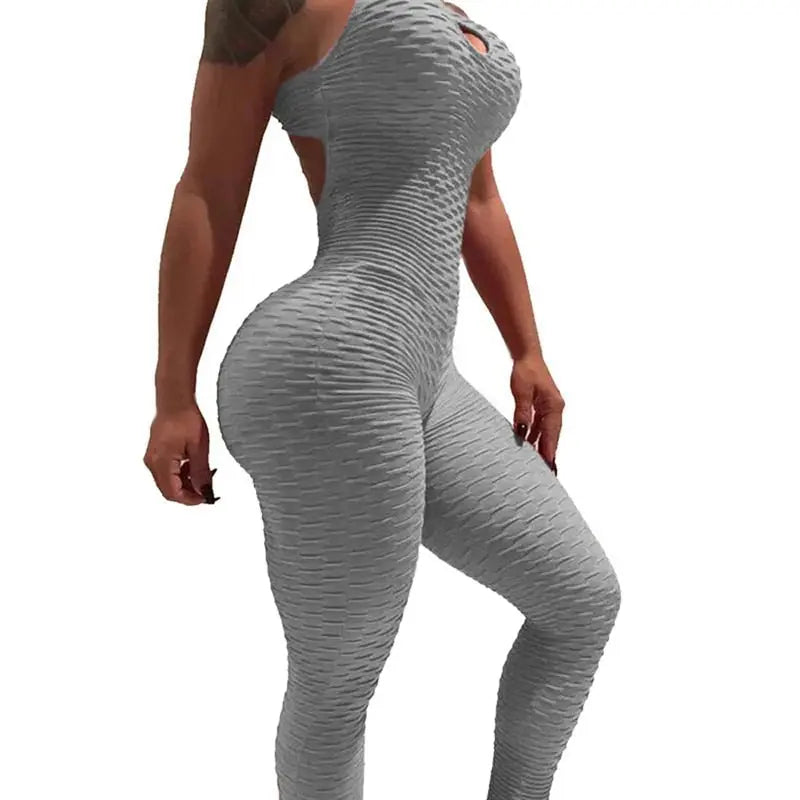 Halter Women Tracksuit Jumpsuit Play Suit Slim Sport Backless Running Sportswear Jumpsuit - Blade & Thread