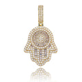 Hand Pendant Necklace With Tennis Chain Cuban chain Gold Silver Color Iced Out Hip Hop Rock Jewelry nowadaysfashion