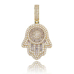 Hand Pendant Necklace With Tennis Chain Cuban chain Gold Silver Color Iced Out Hip Hop Rock Jewelry nowadaysfashion