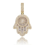 Hand Pendant Necklace With Tennis Chain Cuban chain Gold Silver Color Iced Out Hip Hop Rock Jewelry nowadaysfashion
