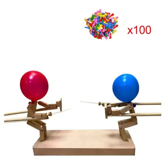 Handmade Balloon Heads Wooden Fighter Puppets - Blade & Thread