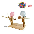 Handmade Balloon Heads Wooden Fighter Puppets - Blade & Thread