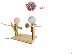 Handmade Balloon Heads Wooden Fighter Puppets - Blade & Thread