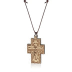 Handmade Rope Chain Necklace Wood Orthodox Cross Pendant Necklace nowadaysfashion