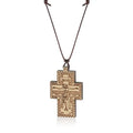 Handmade Rope Chain Necklace Wood Orthodox Cross Pendant Necklace nowadaysfashion