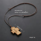 Handmade Rope Chain Necklace Wood Orthodox Cross Pendant Necklace nowadaysfashion