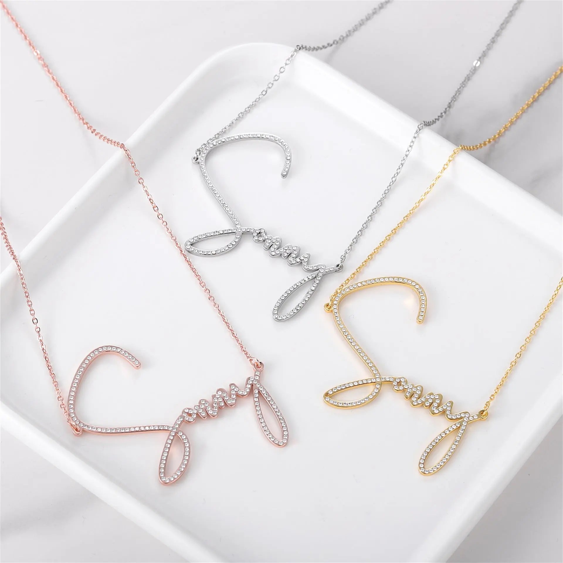 Handwritten signature personalized nameplate necklace - Blade & Thread
