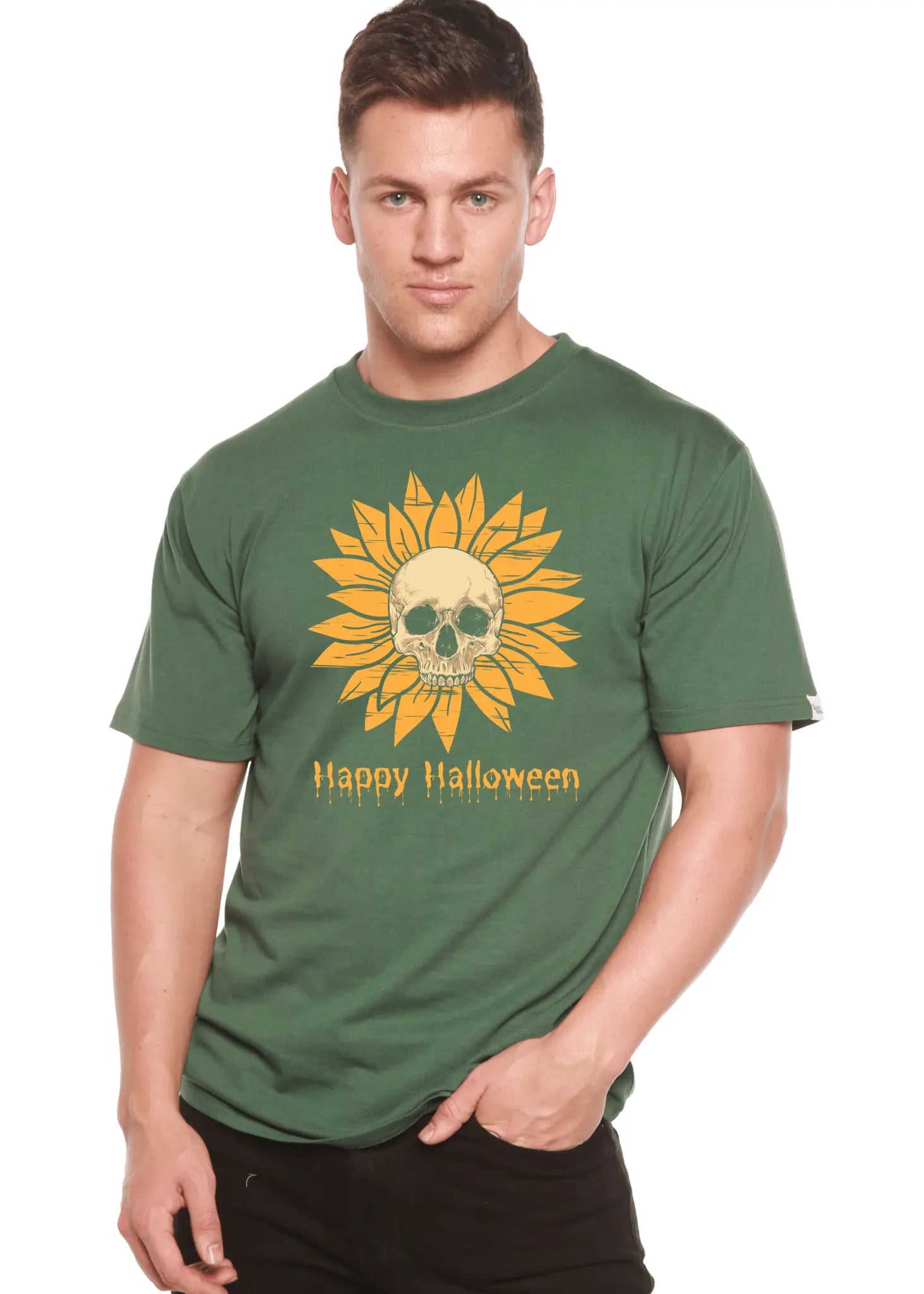 Happy Halloween Day Men's Bamboo Viscose/Organic Cotton Short Sleeve Graphic T-Shirt - Blade & Thread